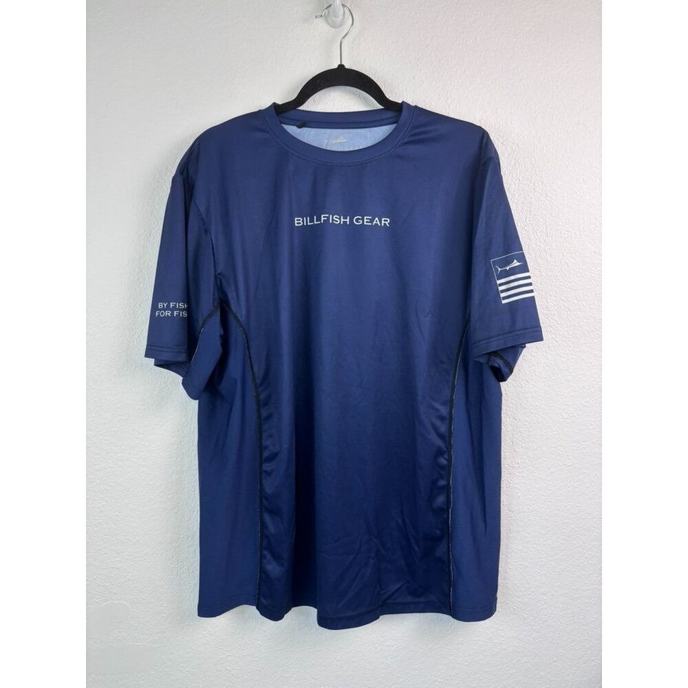 Billfish men's XL‎ navy blue short sleeve performance fishing shirt
